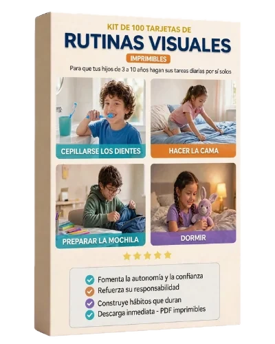 Kit de 100 tarjetas de rutinas visuales imprimibles para niños de 3 a 10 años