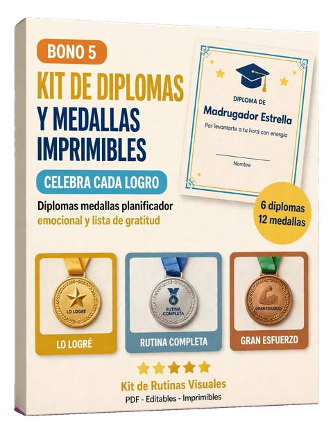 Bono #5: Kit de diplomas y medallas para celebrar sus logros y motivarlos a seguir avanzando
