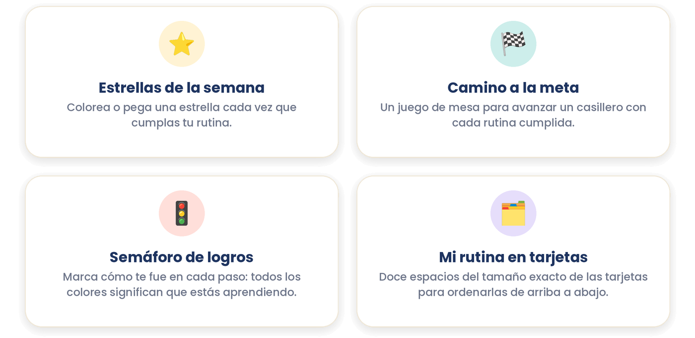 4 tableros de rutina positiva