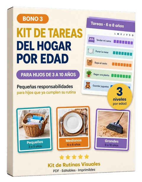 Bono #3: Kit de tareas por edad para organizar las responsabilidades de tus hijos